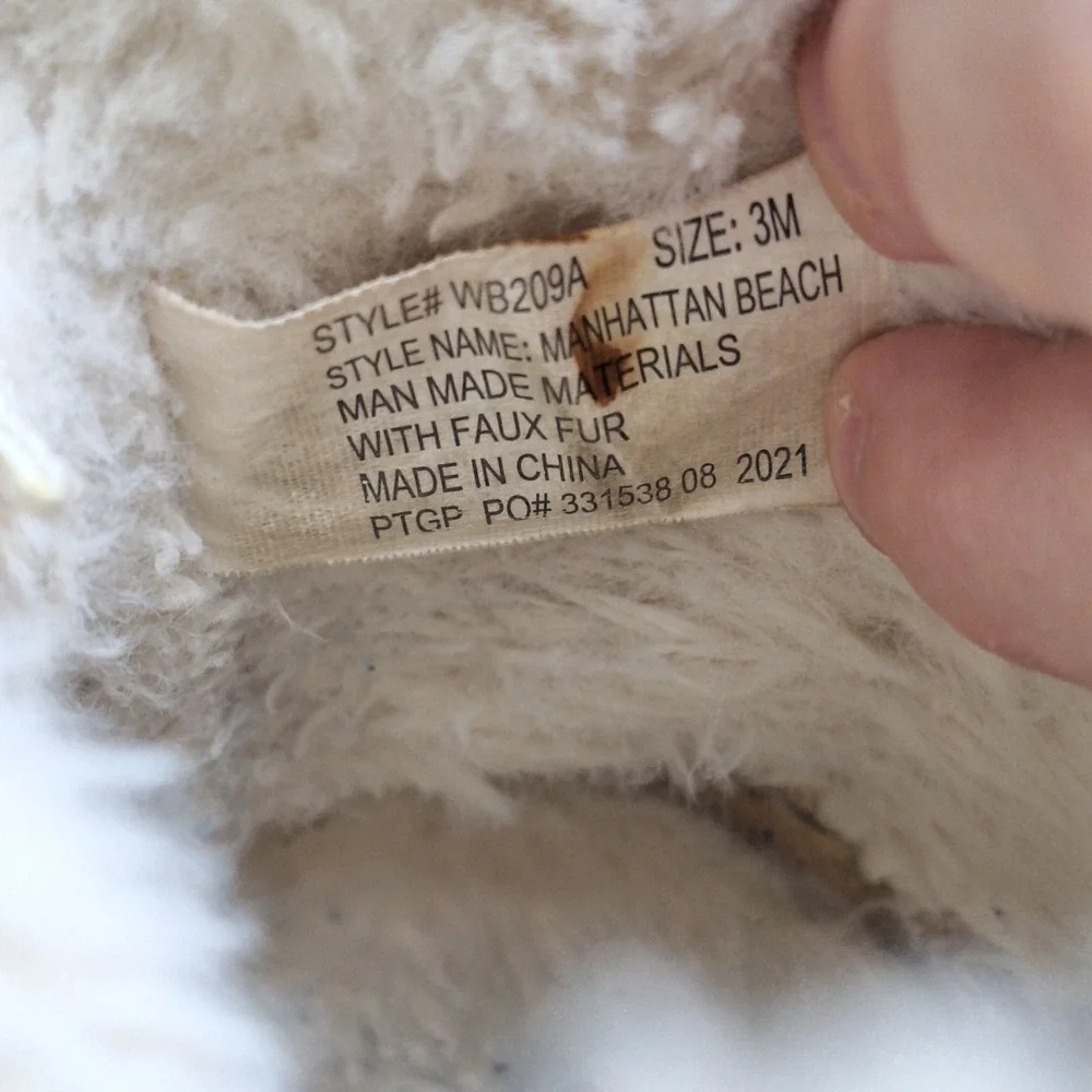 Juicy Couture Kodak Girls Glitter Bow Faux Fur Lined Ankle Bootie Slip-On US 3M‎